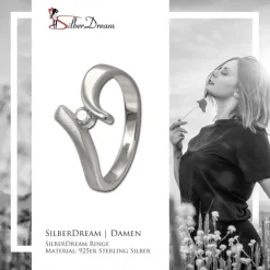 SilberDream Ring Klassik Zirkonia weiß Gr.62 aus 925er Silber SDR417W62