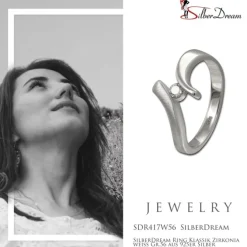 SilberDream Ring Klassik Zirkonia weiß Gr.56 aus 925er Silber SDR417W56