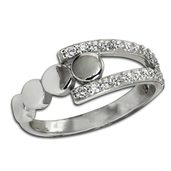 SilberDream Ring Kreise Zirkonia weiß Gr.58 aus 925er Silber SDR407W58