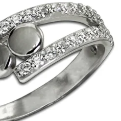 SilberDream Ring Kreise Zirkonia weiß Gr.58 aus 925er Silber SDR407W58