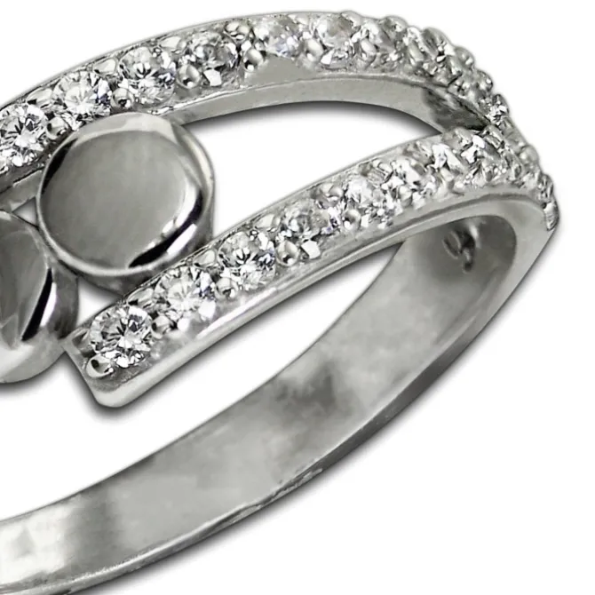 SilberDream Ring Kreise Zirkonia weiß Gr.58 aus 925er Silber SDR407W58