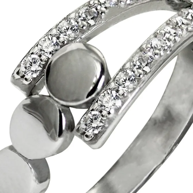 SilberDream Ring Kreise Zirkonia weiß Gr.58 aus 925er Silber SDR407W58