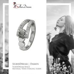 SilberDream Ring Kreise Zirkonia weiß Gr.54 aus 925er Silber SDR407W54