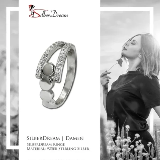 SilberDream Ring Kreise Zirkonia weiß Gr.54 aus 925er Silber SDR407W54