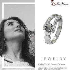 SilberDream Ring Kreise Zirkonia weiß Gr.60 aus 925er Silber SDR407W60