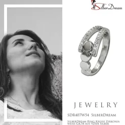 SilberDream Ring Kreise Zirkonia weiß Gr.54 aus 925er Silber SDR407W54