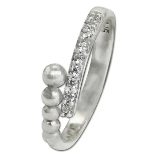 SilberDream Ring Kugeln Zirkonia weiß Gr.56 aus 925er Silber SDR409W56
