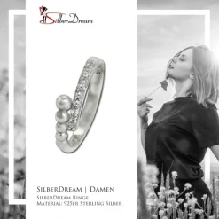 SilberDream Ring Kugeln Zirkonia weiß Gr.58 aus 925er Silber SDR409W58