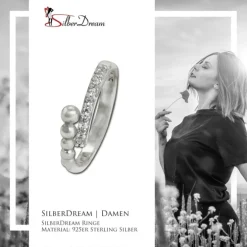 SilberDream Ring Kugeln Zirkonia weiß Gr.60 aus 925er Silber SDR409W60