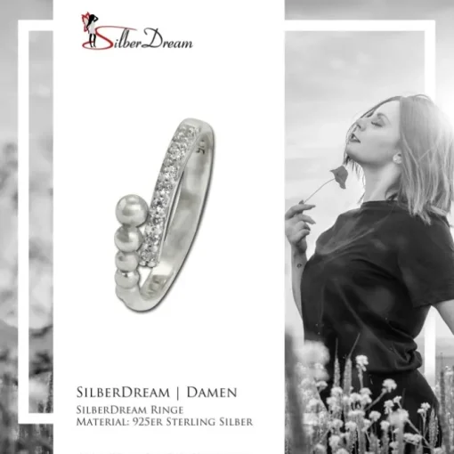 SilberDream Ring Kugeln Zirkonia weiß Gr.56 aus 925er Silber SDR409W56