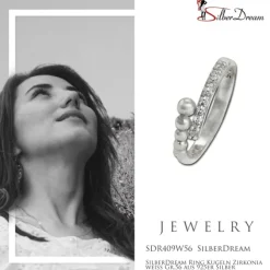 SilberDream Ring Kugeln Zirkonia weiß Gr.56 aus 925er Silber SDR409W56