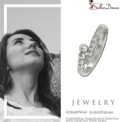 SilberDream Ring Kugeln Zirkonia weiß Gr.60 aus 925er Silber SDR409W60