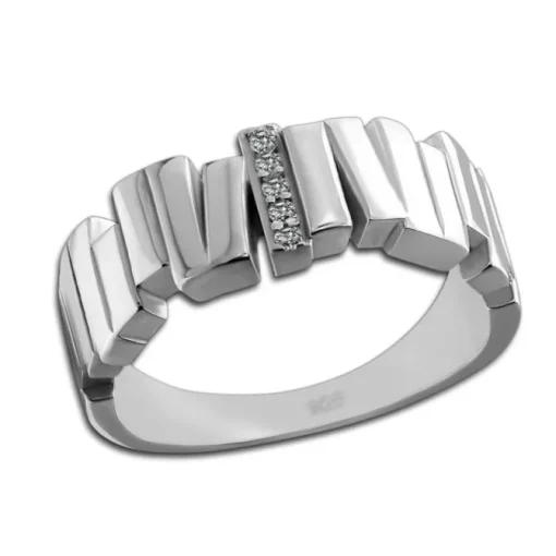 SilberDream Ring Relief Zirkonia weiß Gr.56 aus 925er Silber Damen SDR412W56