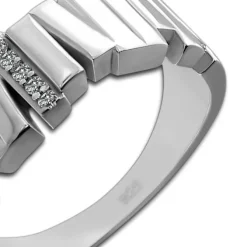 SilberDream Ring Relief Zirkonia weiß Gr.62 aus 925er Silber Damen SDR412W62