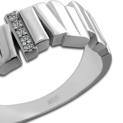 SilberDream Ring Relief Zirkonia weiß Gr.54 aus 925er Silber Damen SDR412W54