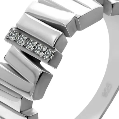 SilberDream Ring Relief Zirkonia weiß Gr.56 aus 925er Silber Damen SDR412W56