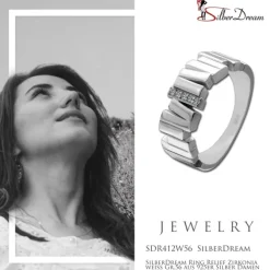 SilberDream Ring Relief Zirkonia weiß Gr.56 aus 925er Silber Damen SDR412W56
