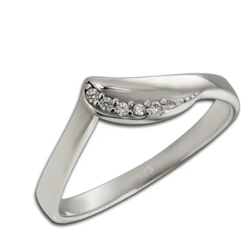SilberDream Ring Wave Zirkonia weiß Gr.56 aus 925er Silber SDR421W56