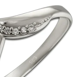 SilberDream Ring Wave Zirkonia weiß Gr.56 aus 925er Silber SDR421W56