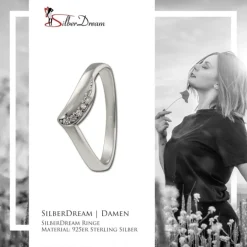 SilberDream Ring Wave Zirkonia weiß Gr.56 aus 925er Silber SDR421W56