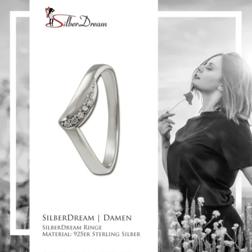 SilberDream Ring Wave Zirkonia weiß Gr.56 aus 925er Silber SDR421W56