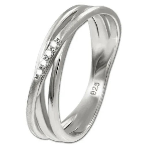 SilberDream Ring Wickeloptik Zirkonia weiß Gr.56 aus 925er Silber SDR418W56