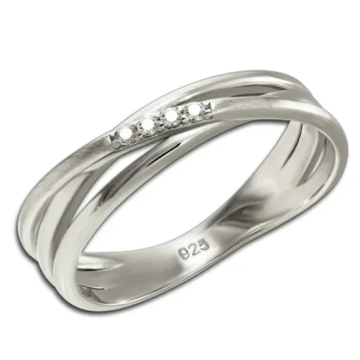 SilberDream Ring Wickeloptik Zirkonia weiß Gr.56 aus 925er Silber SDR418W56