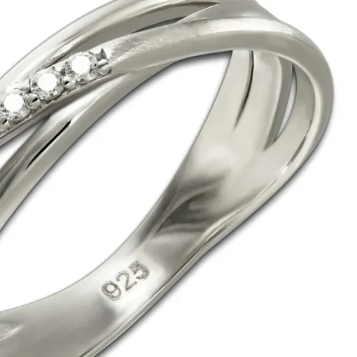 SilberDream Ring Wickeloptik Zirkonia weiß Gr.56 aus 925er Silber SDR418W56