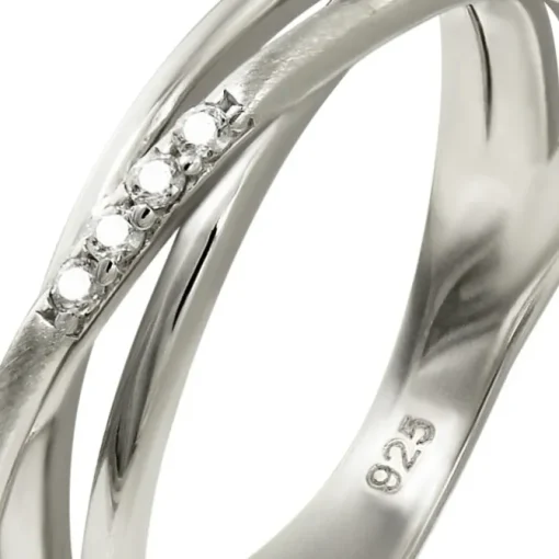 SilberDream Ring Wickeloptik Zirkonia weiß Gr.56 aus 925er Silber SDR418W56