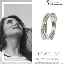 SilberDream Ring Wickeloptik Zirkonia weiß Gr.56 aus 925er Silber SDR418W56