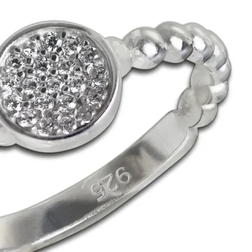 SilberDream Ring Zirkonia-Kreis weiß Gr.58 925er Silber SDR408W58