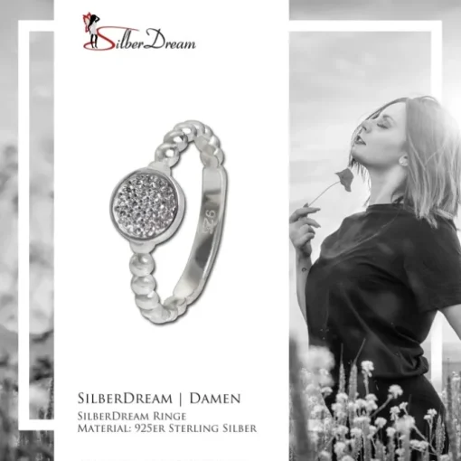 SilberDream Ring Zirkonia-Kreis weiß Gr.58 925er Silber SDR408W58