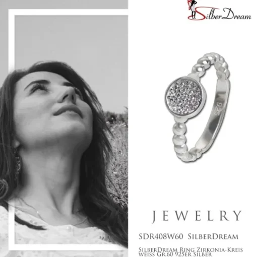 SilberDream Ring Zirkonia-Kreis weiß Gr.60 925er Silber SDR408W60