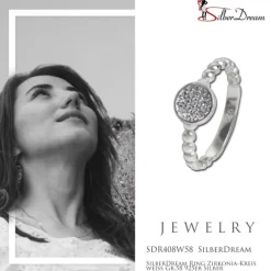 SilberDream Ring Zirkonia-Kreis weiß Gr.58 925er Silber SDR408W58
