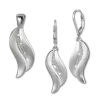 SilberDream Schmuck Set Anhänger und Ohrringe Welle Zirkonia Silber SDS4909W