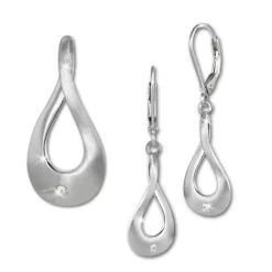SilberDream Schmuck Set Anhänger und Ohrringe Elegance Zirkonia Silber SDS4901W