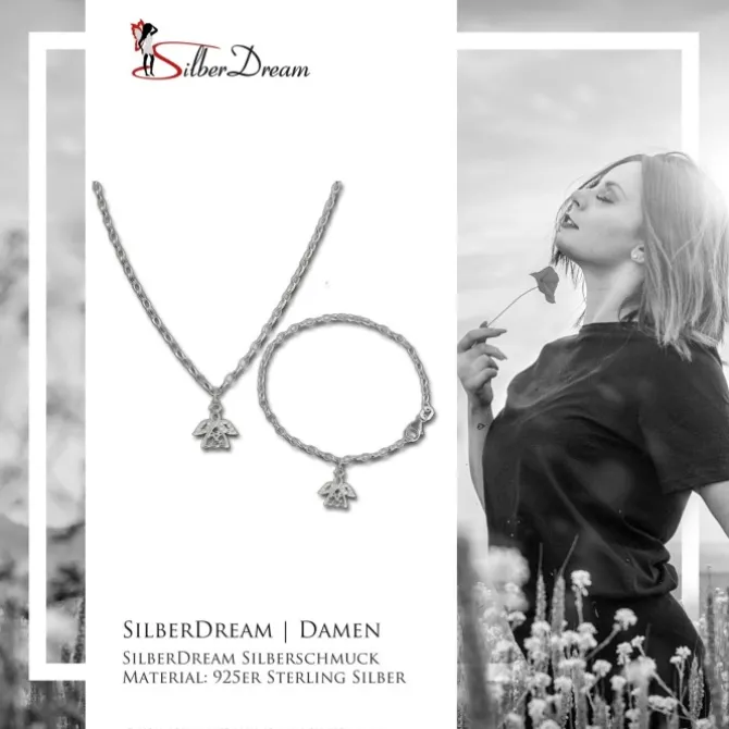 SilberDream Schmuck Set Anhänger und Ohrringe Oval Zirkonia Silber SDS426W