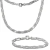 SilberDream Schmuck Set Blütenblatt Collier & Armband Damen 925 Silber SDS428