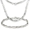 SilberDream Schmuck Set Collier & Armband oval matt 925 Silber SDS403