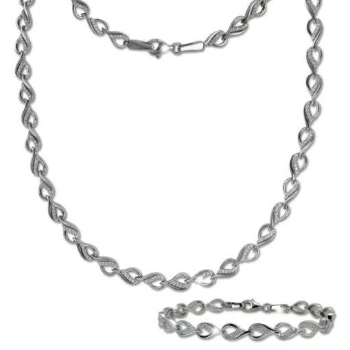 SilberDream Schmuck Set Dream Zirkonia Collier & Armband Damen 925er SDS4809W
