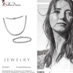 SilberDream Schmuck Set Design Collier & Armband Damen 925 Silber SDS427