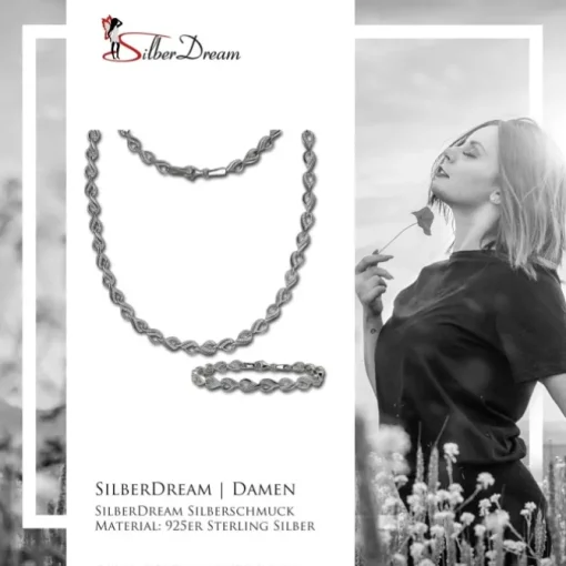 SilberDream Schmuck Set Dream Zirkonia Collier & Armband Damen 925er SDS4809W