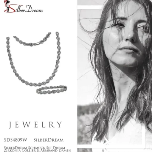 SilberDream Schmuck Set Dream Zirkonia Collier & Armband Damen 925er SDS4809W