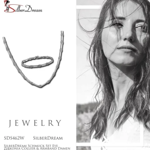 SilberDream Schmuck Set Eye Zirkonia Collier & Armband Damen 925er SDS462W