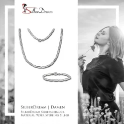 SilberDream Schmuck Set Fantasie Collier & Armband Damen 925 Silber SDS441J