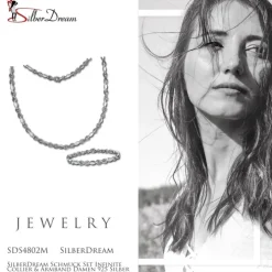 SilberDream Schmuck Set Infinite Collier & Armband Damen 925 Silber SDS4802M