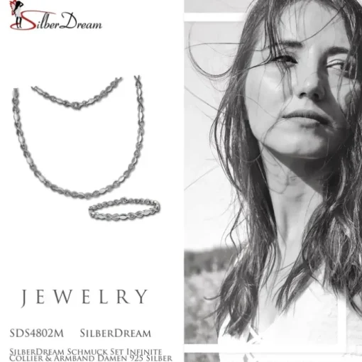 SilberDream Schmuck Set Infinite Collier & Armband Damen 925 Silber SDS4802M
