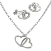 SilberDream Schmuck Set Kette und Ohrringe Herzen Zirkonia 925er Silber GSS407W