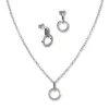 SilberDream Schmuck Set Kette und Ohrringe Circle Zirkonia 925er Silber GSS408W