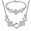 SilberDream Schmuck Set Karo Collier & Armband 925 Silber SDS409